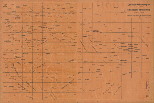 77-Czech Republic & Slovakia and Mitteldeutschland Map By Marburger Blindenstudienanstalt