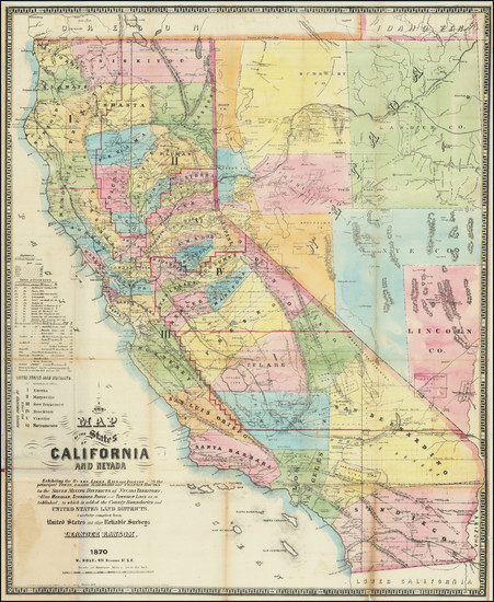 55-Southwest, Nevada and California Map By Leander Ransom