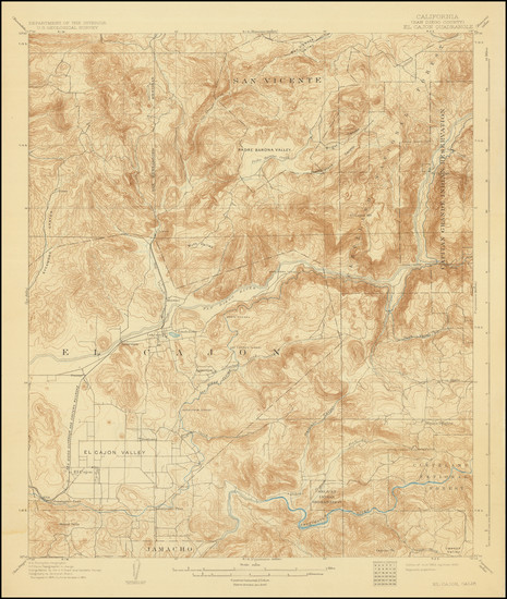 56-California and San Diego Map By U.S. Geological Survey