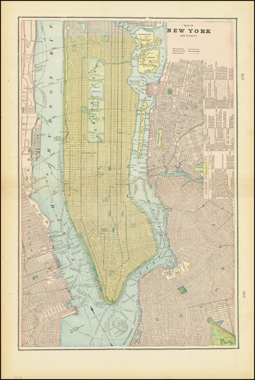 60-New York City Map By George F. Cram