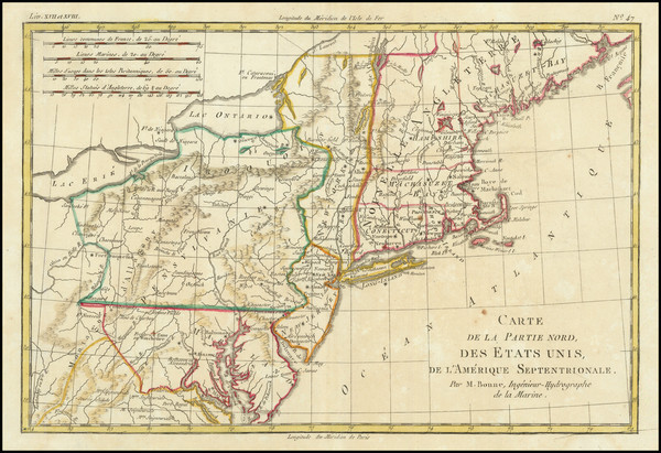 39-New England, New York State and Mid-Atlantic Map By Rigobert Bonne