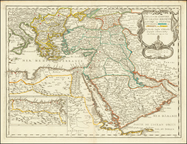 45-Turkey, Middle East, Arabian Peninsula and Turkey & Asia Minor Map By Nicolas Sanson