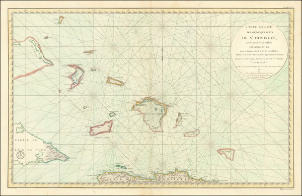 58-Cuba, Hispaniola, Bahamas and Other Islands Map By Depot de la Marine