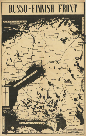 13-Russia, Finland and World War II Map By C. P. D.