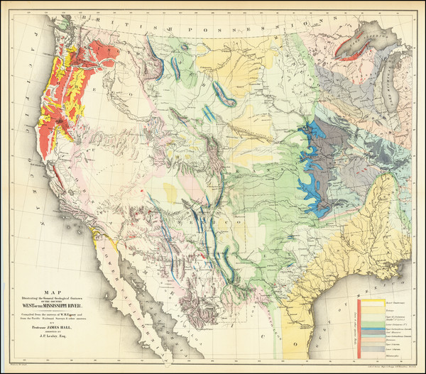 27-United States and Geological Map By William Hemsley Emory