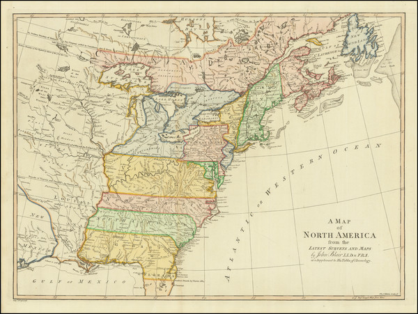 88-United States and North America Map By John Blair