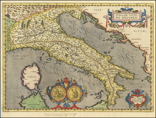 9-Italy Map By Abraham Ortelius