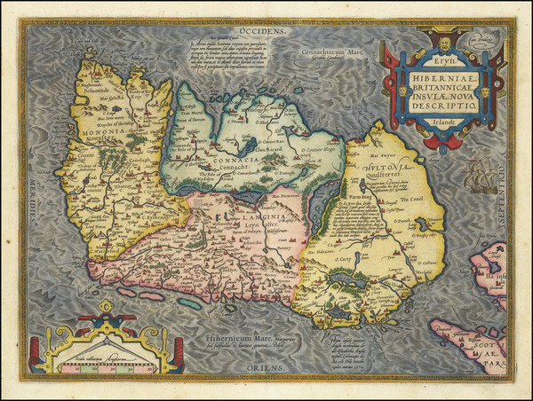 67-Ireland Map By Abraham Ortelius