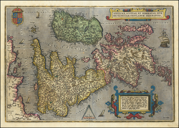 67-British Isles Map By Abraham Ortelius