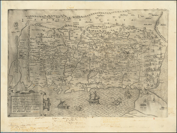 28-Holy Land Map By Benito Arias Montanus