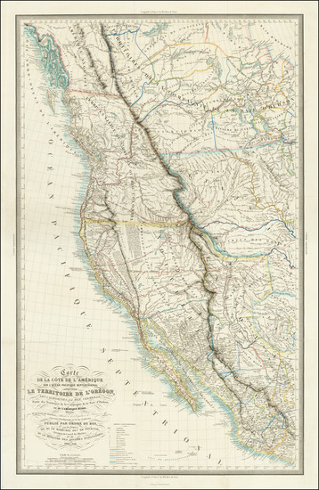 35-United States, Texas, Southwest, Rocky Mountains, Mexico and California Map By Eugene Duflot De