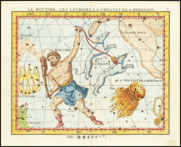 66-Celestial Maps Map By John Flamsteed / Jean Nicolas Fortin