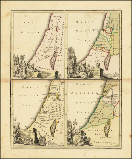 20-Holy Land Map By Johann Christoph Weigel