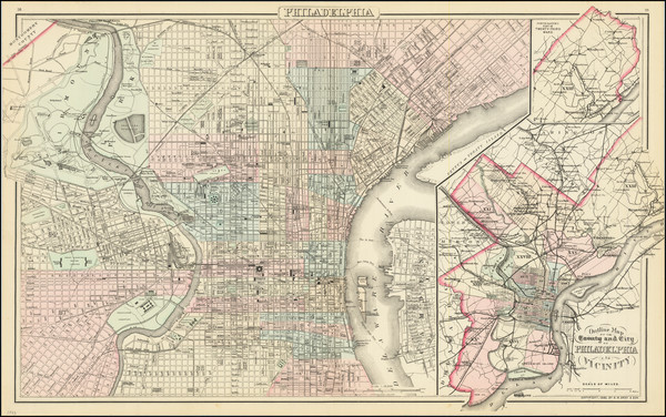 78-Philadelphia Map By O.W. Gray