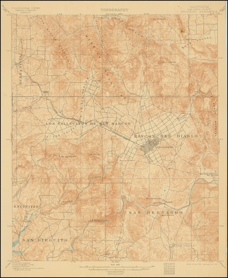 87-California and San Diego Map By U.S. Geological Survey