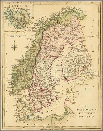 59-Scandinavia, Iceland, Sweden and Norway Map By Robert Wilkinson