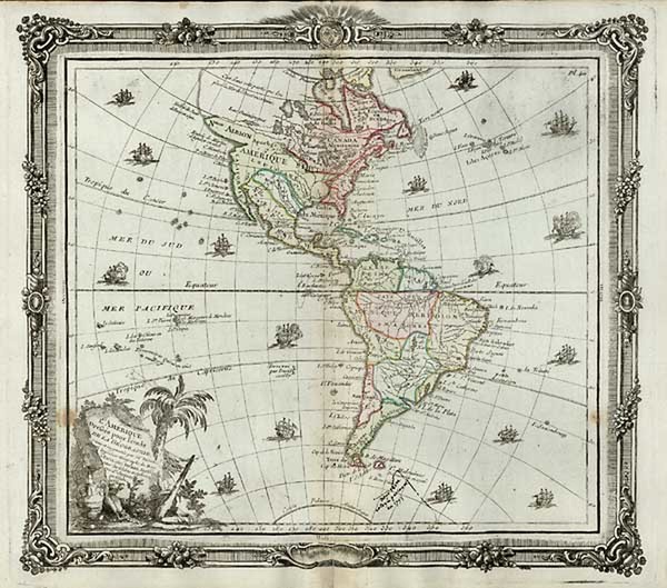 33-South America and America Map By Louis Brion de la Tour