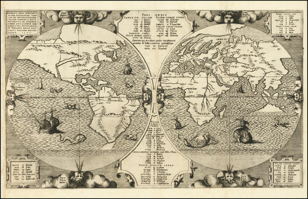 66-World and Australia Map By Benedictus Arias Montanus