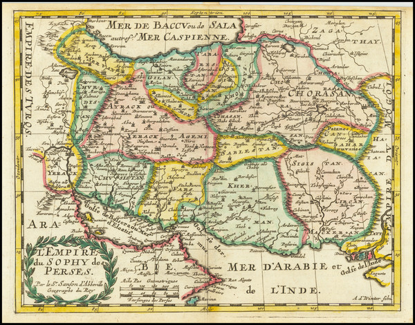 99-Central Asia & Caucasus and Middle East Map By Nicolas Sanson