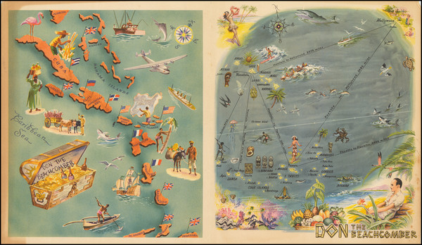 61-Hawaii, Caribbean, Hawaii, Other Pacific Islands and California Map By Anonymous