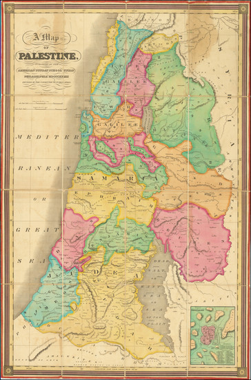 71-Holy Land Map By American Sunday School Union / William W. Warr / John Warr