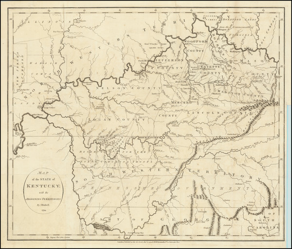 23-Kentucky, Tennessee and Ohio Map By John Russell