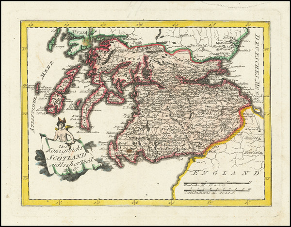 92-Scotland Map By Franz Johann Joseph von Reilly