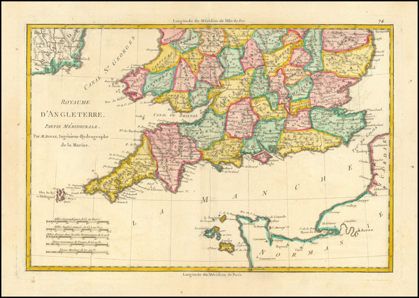 73-England Map By Rigobert Bonne