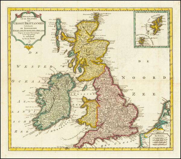 8-England, Scotland and Ireland Map By Isaak Tirion