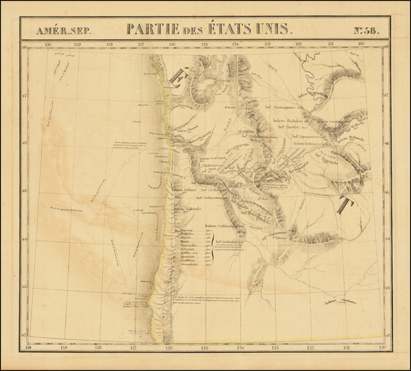 0-Pacific Northwest, Oregon and Washington Map By Philippe Marie Vandermaelen