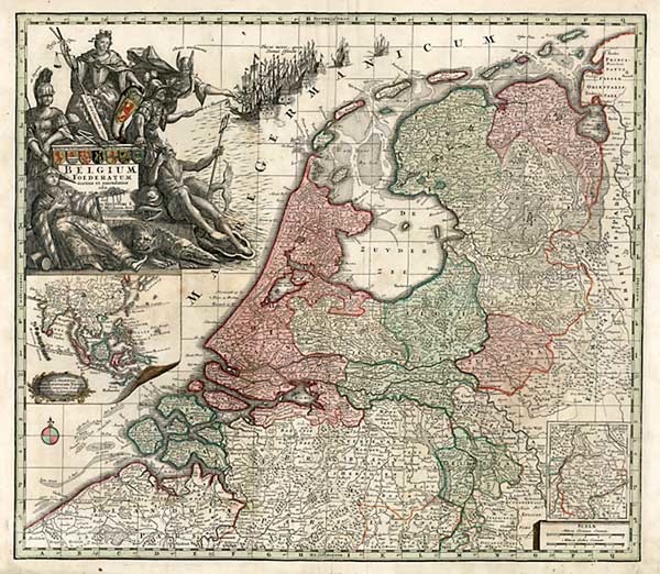 81-Europe, Netherlands, Asia and Southeast Asia Map By Matthaus Seutter