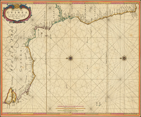 12-South Africa and West Africa Map By Pieter Goos