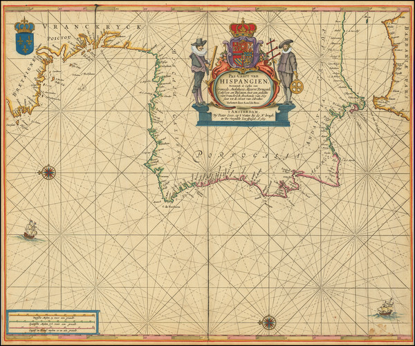 14-France, Spain and Portugal Map By Pieter Goos