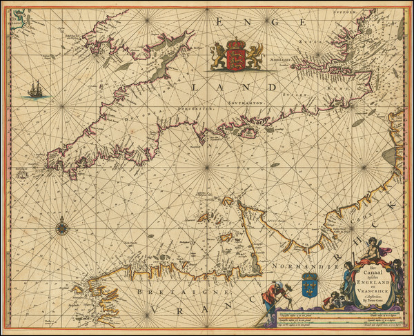 89-British Isles, England and France Map By Pieter Goos