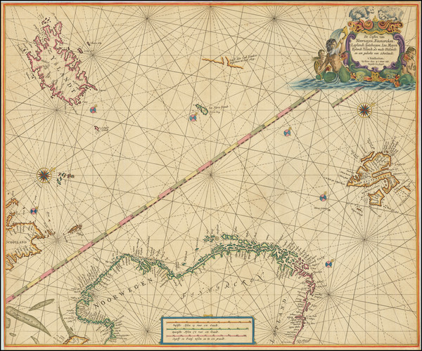 74-Polar Maps, Scandinavia and Iceland Map By Pieter Goos