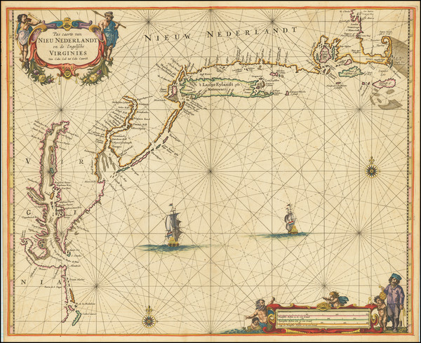 20-New England, New York State, Mid-Atlantic and Southeast Map By Pieter Goos
