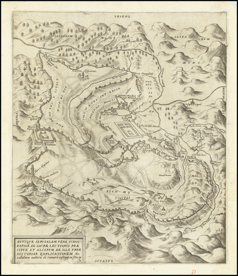 42-Jerusalem Map By Benito Arias Montanus