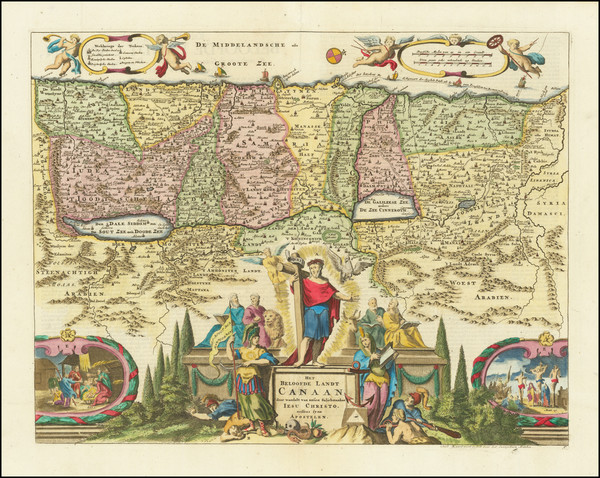 51-Holy Land Map By Jan van den Avelen