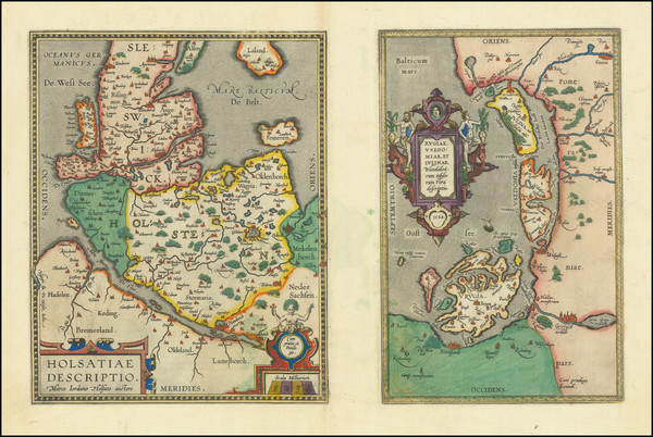 55-Baltic Countries, Denmark and Norddeutschland Map By Abraham Ortelius