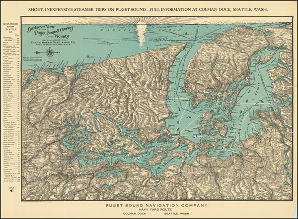 42-Washington and British Columbia Map By Puget Sound Navigation Company