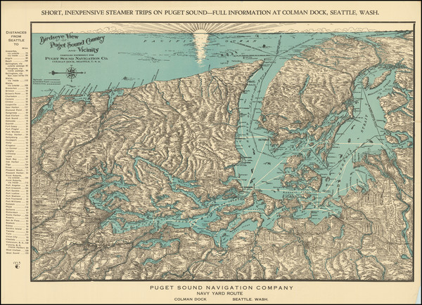 58-Washington and British Columbia Map By Puget Sound Navigation Company