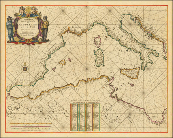 86-Italy and Mediterranean Map By Pieter Goos