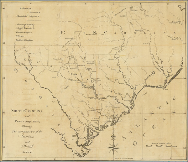 85-South Carolina and American Revolution Map By David Ramsay