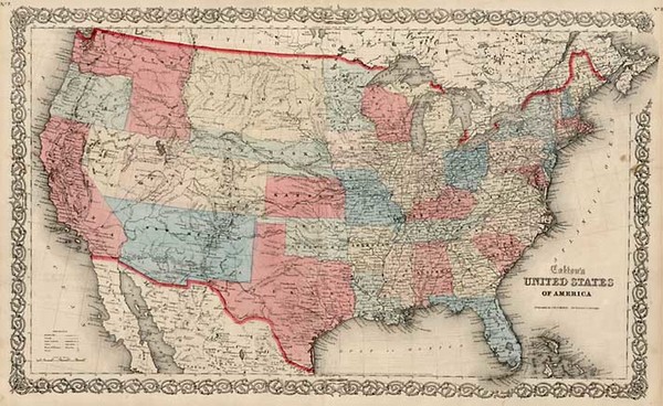 61-United States, Southwest and Rocky Mountains Map By Joseph Hutchins Colton