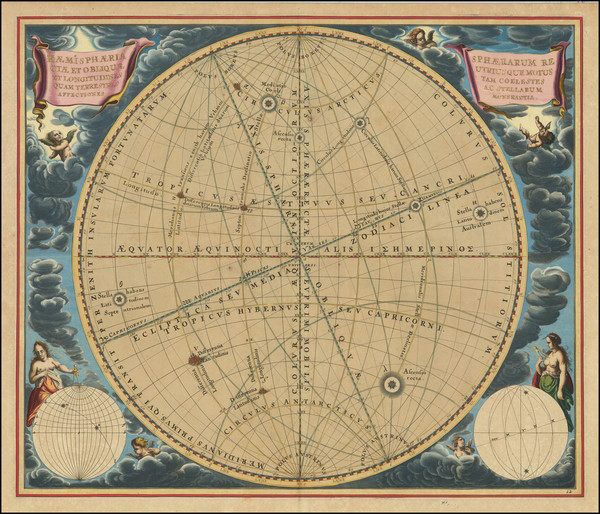 77-Celestial Maps Map By Andreas Cellarius