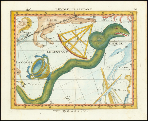 63-Celestial Maps Map By John Flamsteed / Jean Nicolas Fortin