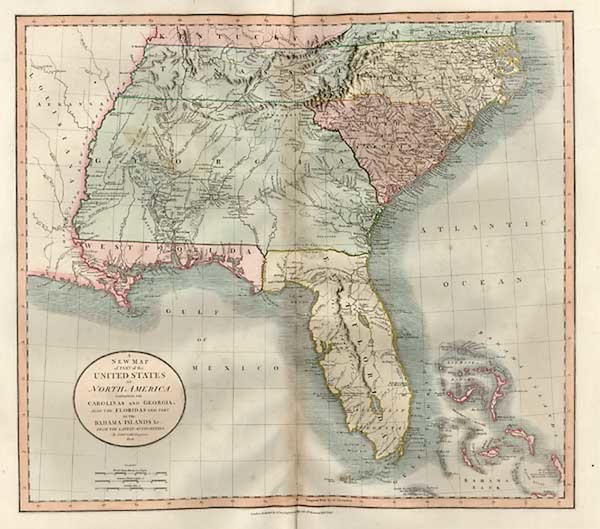 64-United States, South, Southeast and Caribbean Map By John Cary