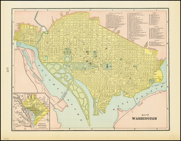 52-Washington, D.C. Map By George F. Cram