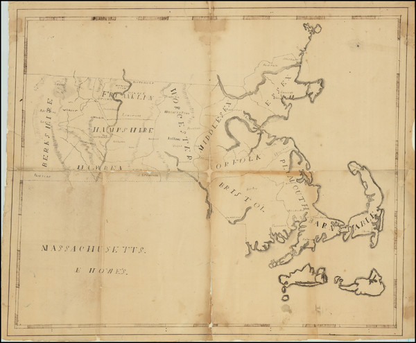 1-Massachusetts Map By E. Howe