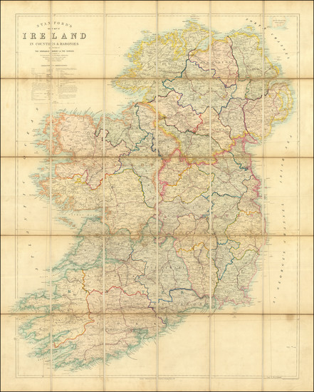 55-Ireland Map By Edward Stanford